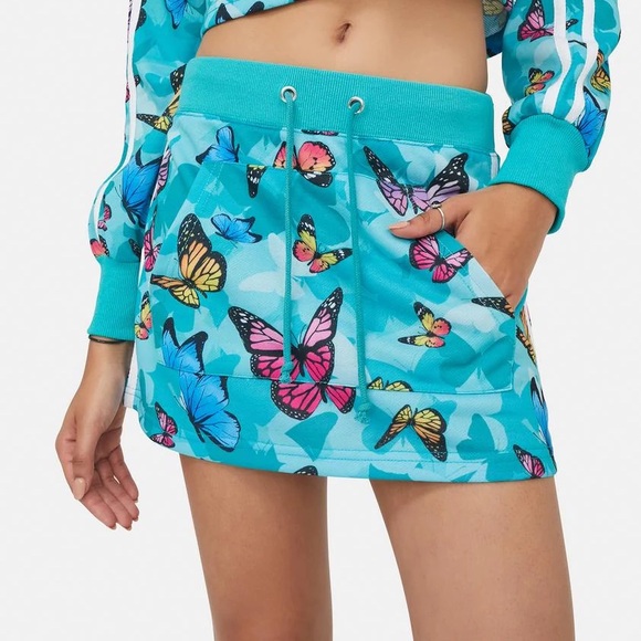 dELiA*s Dresses & Skirts - Delia’s by Dolls Kill Teal & Butterfly Drawstring Skirt Ladies XXS